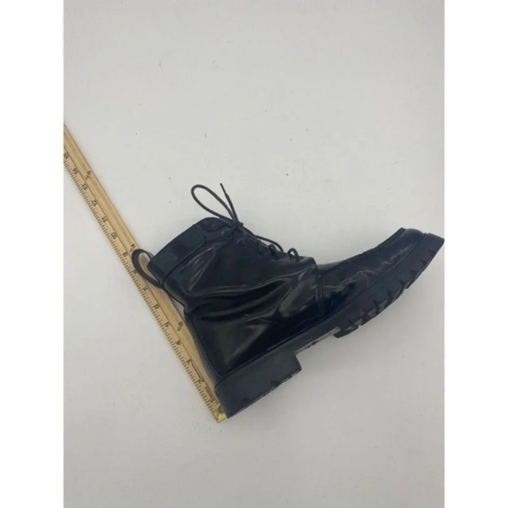 Gucci Mens Gorp Grunge Combat Boots 41.5 E US 8E Black Lug Sole Leather Lace Up